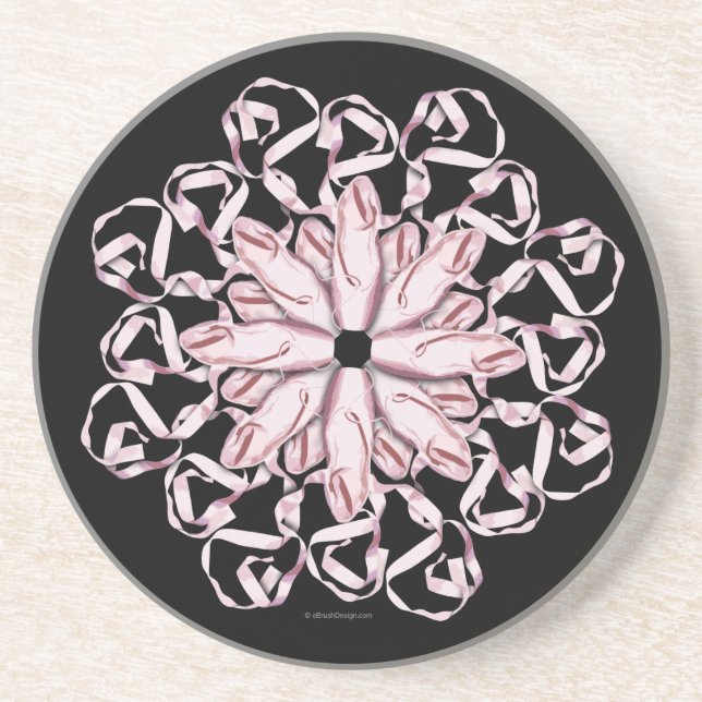 Ballet Pattern (pink) Coaster (Front)
