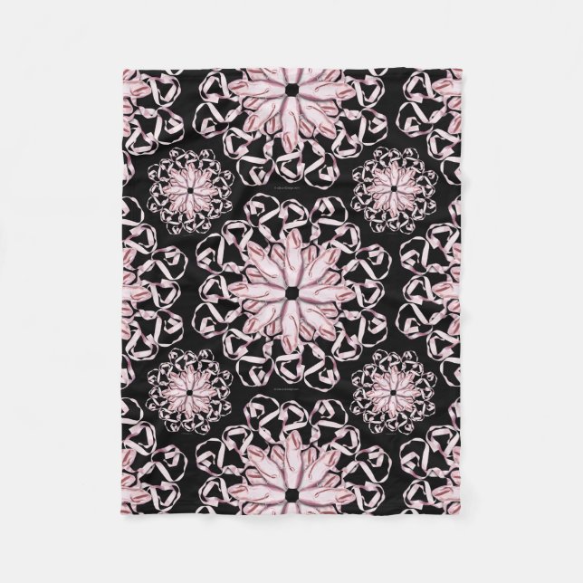 Ballet Pattern (pink) Fleece Blanket (Front)