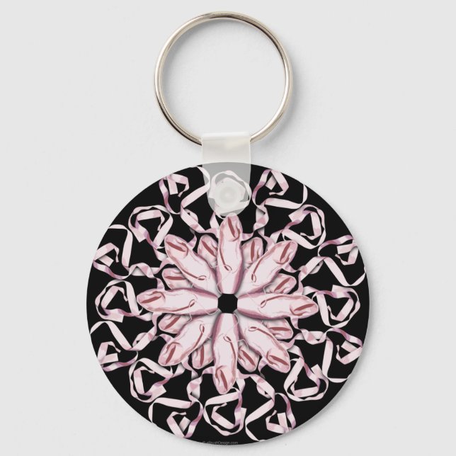 Ballet Pattern (pink) Key Ring (Front)