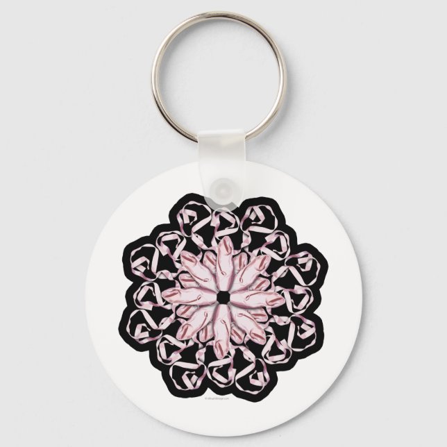 Ballet Pattern (pink) Key Ring (Front)