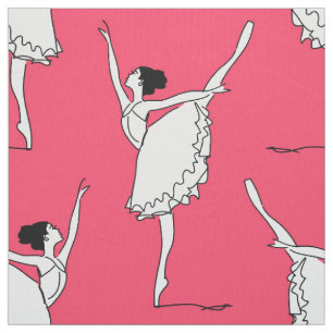Ballet Pattern Pink White   Dance Fabric