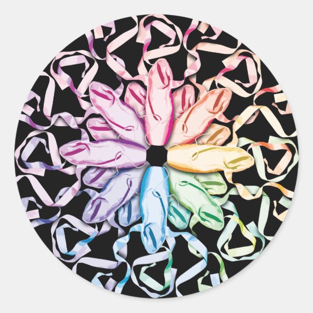 Ballet Pattern (spectral) Classic Round Sticker (Front)