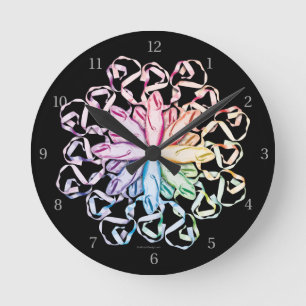 Ballet Pattern (spectral) Round Clock