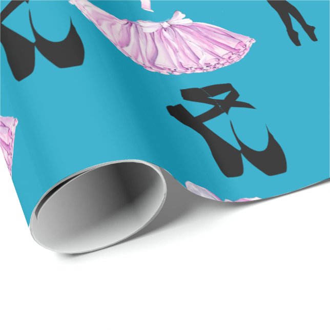 Ballet Pattern with Dance Attire and Ballerina Wrapping Paper (Roll Corner)