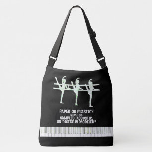 Ballet Pianist Irid. Green Paper... Pers. Lg. Crossbody Bag