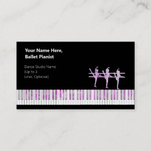 Ballet Pianist Iridescent Purple Var. Glitter Business Card