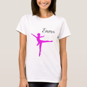 Ballet Pink Add Name Personalized Girl  T-Shirt