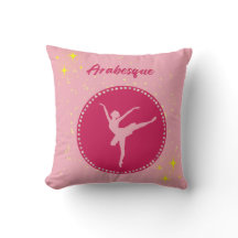 Ballet Pink and Red Throw Pillow