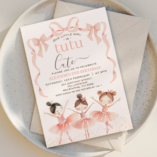 Ballet Pink Girls Tutu Ballerina 2nd Birthday Invitation