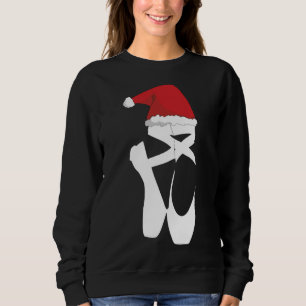 Ballet Pointe Shoe Christmas Santa Hat Sweatshirt