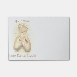 Ballet Pointe Shoes Painted Personalised Post-it Notes