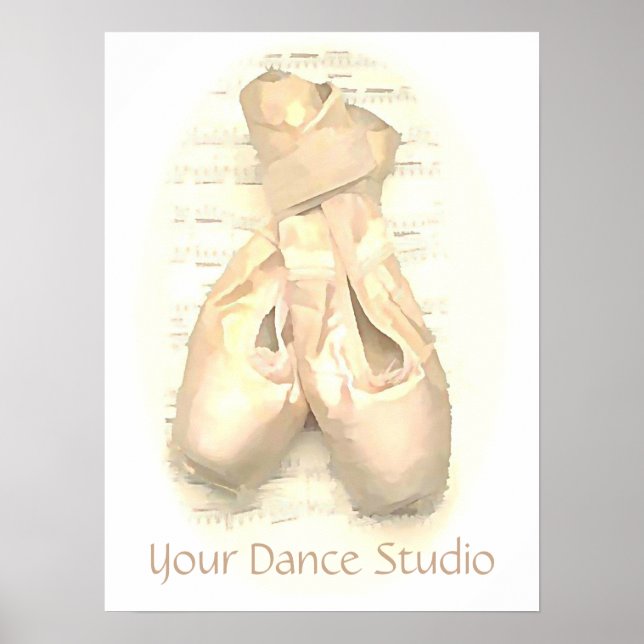 Ballet Pointe Shoes Painted Personalised Poster (Front)