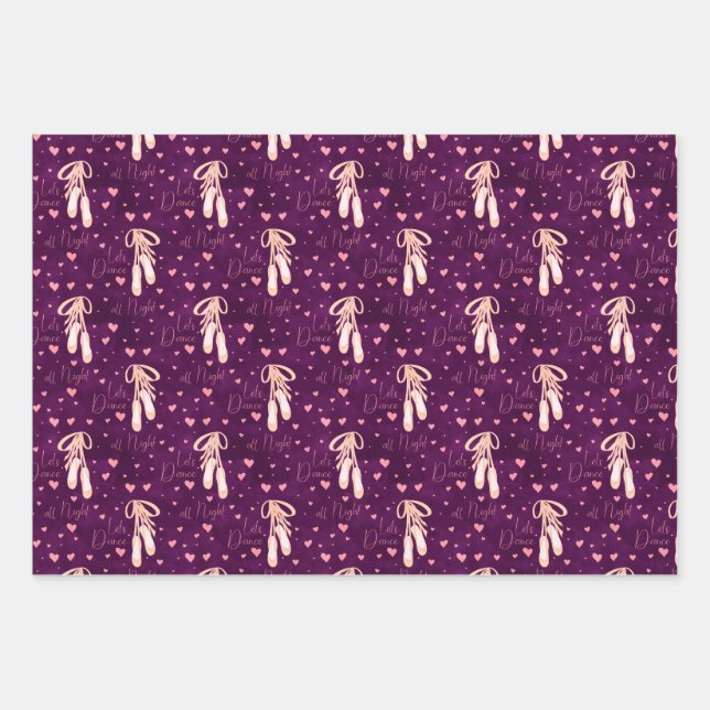 ballet pointe shoes wrapping paper sheet (Front)
