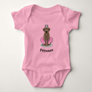 Ballet Princess Chocolate Lab Labrador Retriever Baby Bodysuit