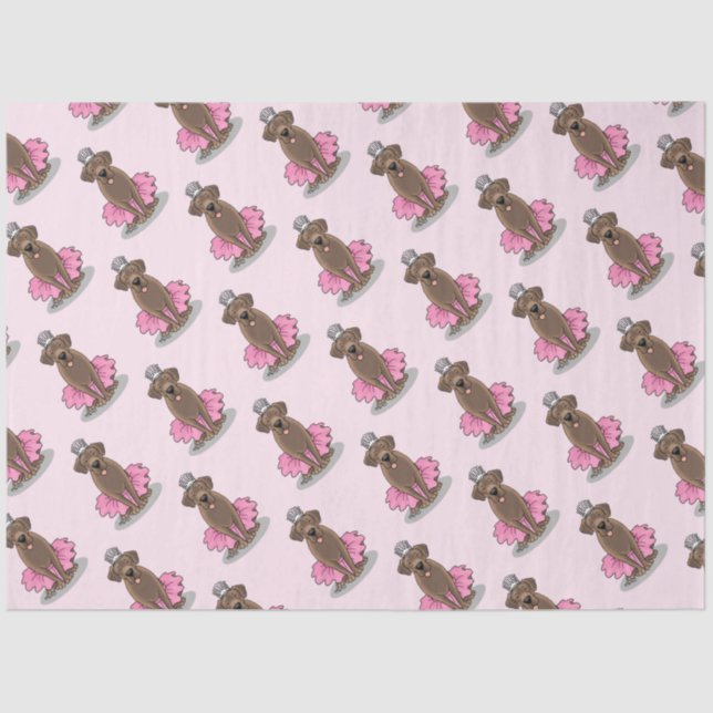 Ballet Princess Chocolate Lab Labrador Retriever Tissue Paper (Front)