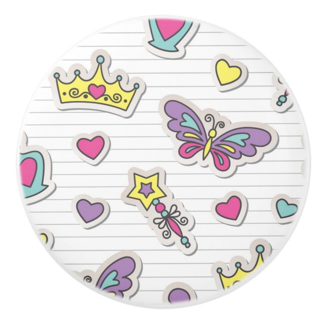 ballet princess pattern ceramic knob (Front)