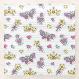 ballet princess pattern glass coaster