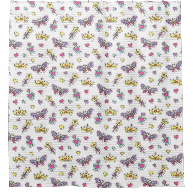 ballet princess pattern shower curtain (Front)