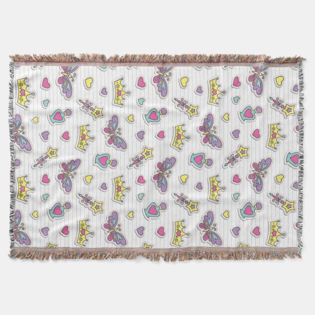 ballet princess pattern throw blanket (Front)