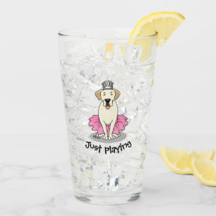 Ballet Princess Yellow Lab Labrador Retriever Dog Glass