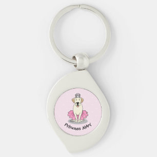 Ballet Princess Yellow Lab Labrador Retriever Dog Key Ring