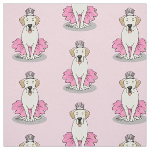Ballet Princess Yellow Labrador Retriever Dog Fabric