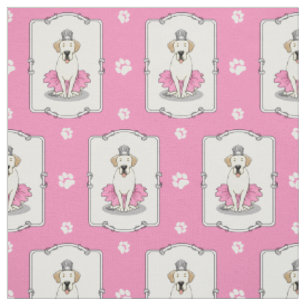 Ballet Princess Yellow Labrador Retriever Dog Fabric