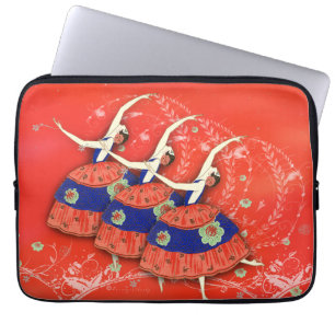 Ballet Printemps Ballerinas Red Laptop Sleeve