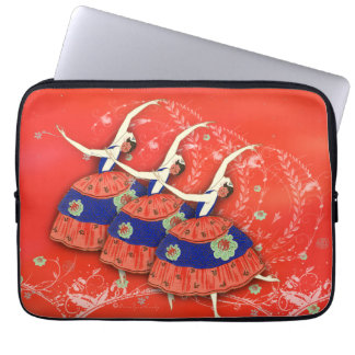 Ballet Printemps Ballerinas Red Laptop Sleeve