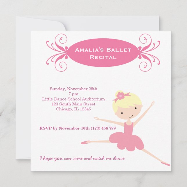 Ballet Recital Invitation (Front)