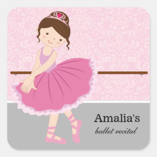 Ballet recital square sticker