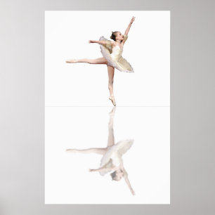 ballet reflections white poster