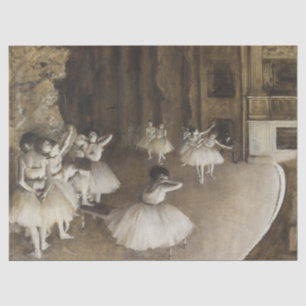 Ballet Rehearsal On Stage by Edgar Degas Tissue Paper