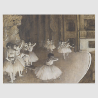 Ballet Rehearsal On Stage by Edgar Degas Tissue Paper