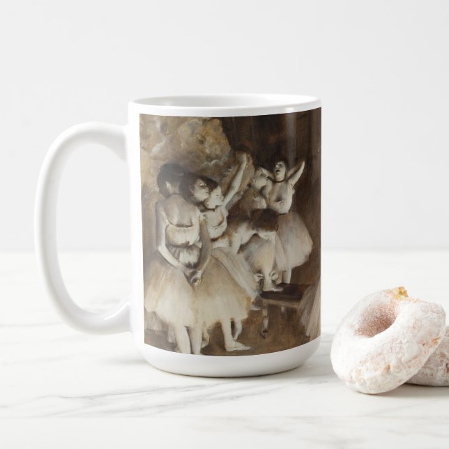 Ballet Rehearsal on Stage | Edgar Degas Coffee Mug (With Donut)