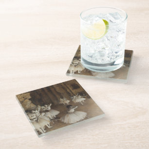 Ballet Rehearsal on Stage Edgar Degas Glass Coaster