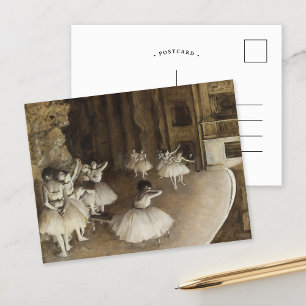 Ballet Rehearsal on Stage Edgar Degas Postcard