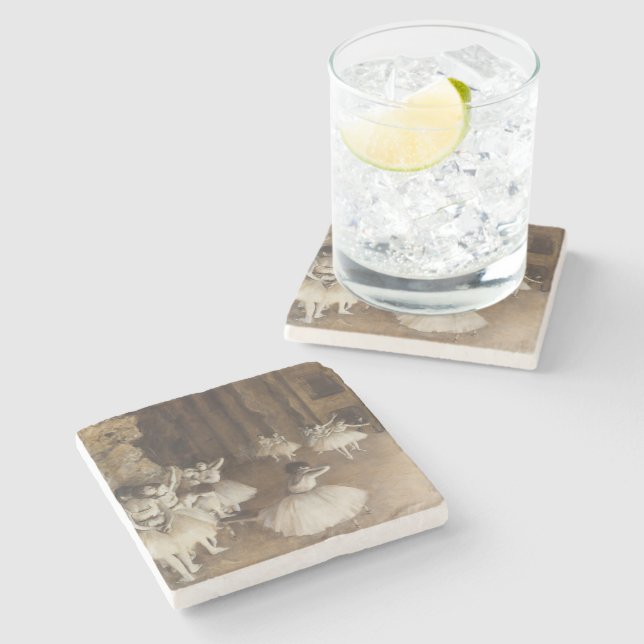 Ballet Rehearsal on Stage | Edgar Degas Stone Coaster (Side)