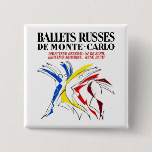 Ballet Russes - Abstract Dancer Lover Art 15 Cm Square Badge