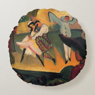 Ballet Russes, Russian Ballet by August Macke Round Cushion