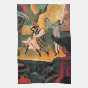 Ballet Russes, Russian Ballet by August Macke Tea Towel