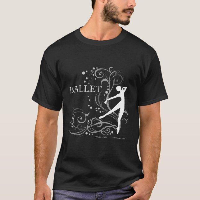 Ballet Scroll Dark T (customisable) T-Shirt (Front)