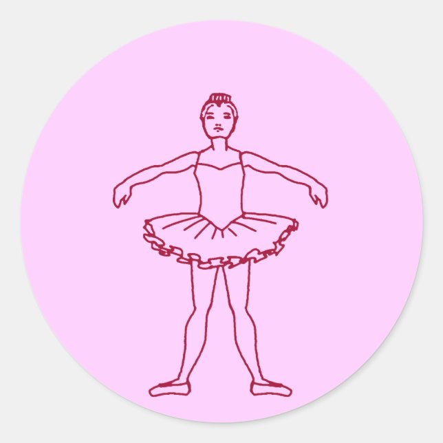Ballet Second Position Classic Round Sticker (Front)
