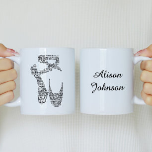 Ballet Shoe Black and White Coffee Mug
