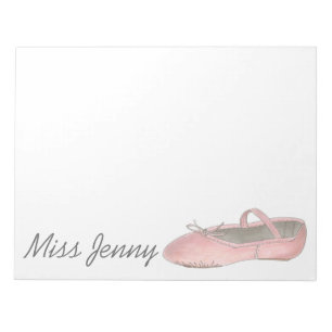 Ballet Shoe Personalised Dance Teacher Notepad
