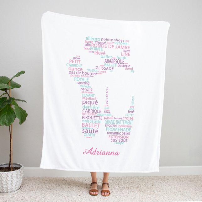 Ballet Shoe Pink and Aqua Fleece Blanket (Creator Uploaded)