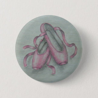 ballet shoes 6 cm round badge