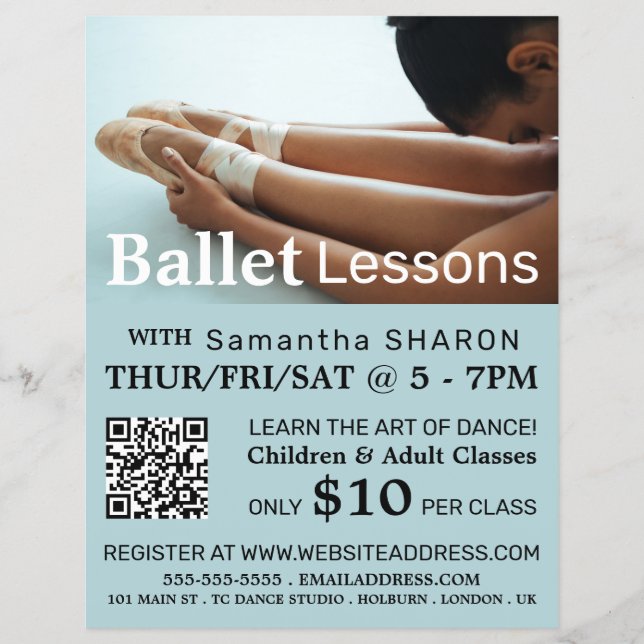 Ballet Shoes, Dance Lesson Advertising Flyer (Front)