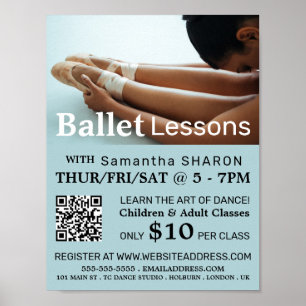 Ballet Shoes, Dance Lesson Advertising Poster