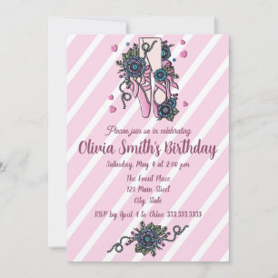 Ballet Shoes  Invitation